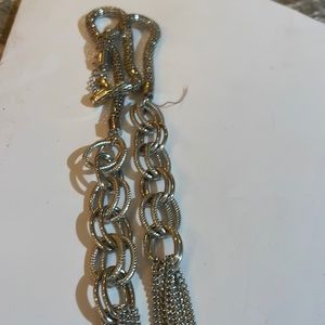 Long Beautiful silver tone necklace